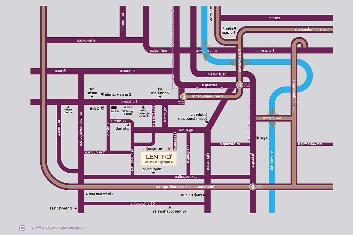แผนที่ บ้านเดี่ยว CENTRO พระราม2-พุทธบูชา 2