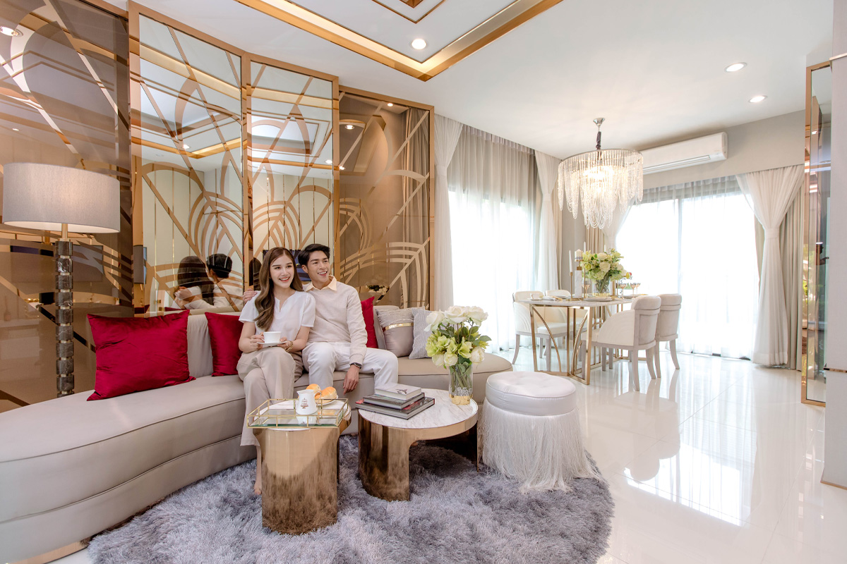 พื้นที่นั่งเล่นทาวน์โฮม บ้านกลางเมือง พระราม 9 (กรุงเทพกรีฑาตัดใหม่)